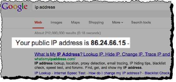 IP address result