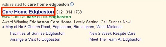 Care home Edgbaston ad 1