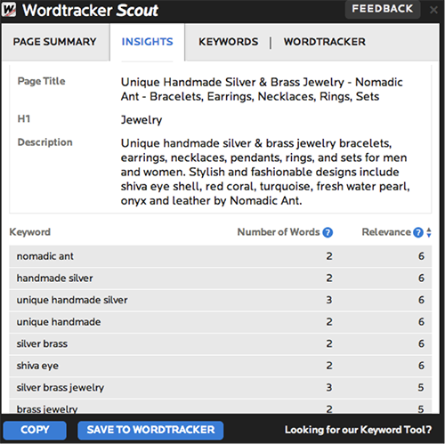 Wordtracker scout store