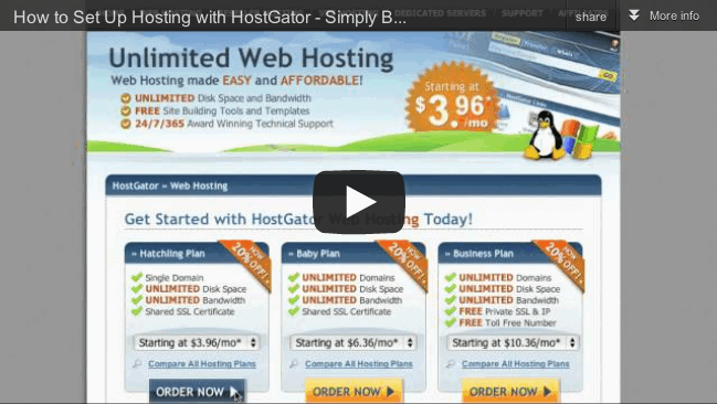 Hosting Hostgator video
