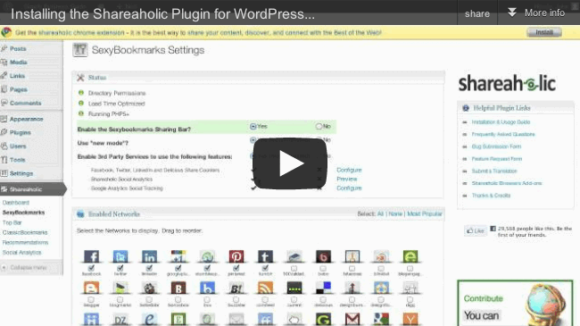 Install Shareaholic plugin