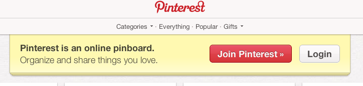 Join Pinterest screenshot