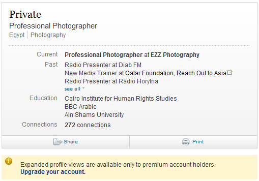 Limited profile views LinkedIn