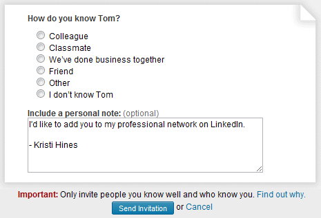 LinkedIn outside network