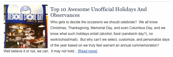 Top ten unofficial holidays